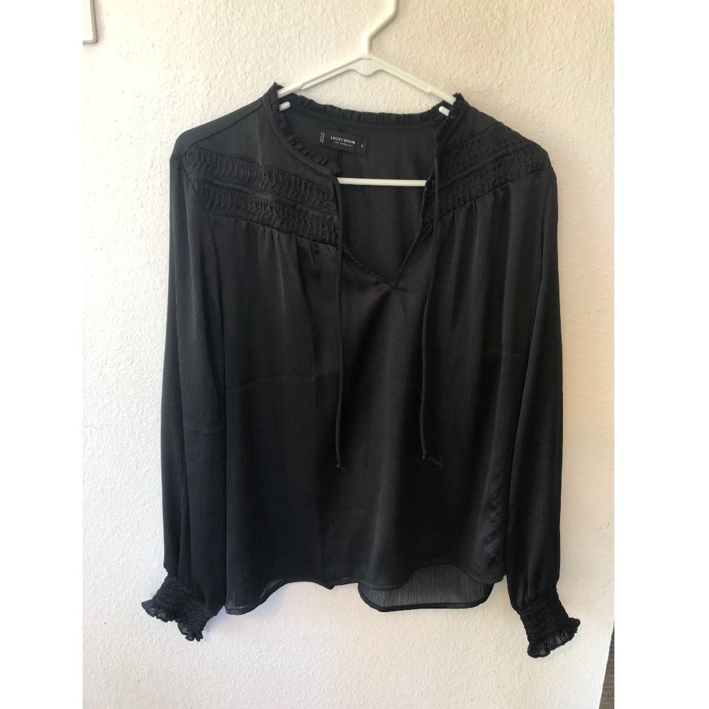 Lucky Brand Black Long Sleeve Blouse